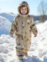 Комбинезон детский зимний Amarobaby Adventure, бежевый, цветы AB-OD25-6202AD/03-86