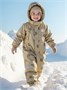 Комбинезон детский зимний Amarobaby Adventure, бежевый, цветы AB-OD25-6202AD/03-86