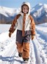 Комбинезон детский зимний Amarobaby Active, бежевый AB-OD25-6202ACT/03-104