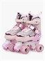 Ролики Amarobaby Glory раздвижные со светящимися колесами, бежевый/розовый AB24-35GL/0306-26