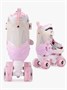 Ролики Amarobaby Glory раздвижные со светящимися колесами, бежевый/розовый AB24-35GL/0306-26
