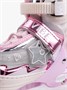 Ролики Amarobaby Glory раздвижные со светящимися колесами, бежевый/розовый AB24-35GL/0306-26