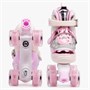 Ролики Amarobaby Glory раздвижные со светящимися колесами, бежевый/розовый AB24-35GL/0306-26