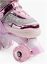 Ролики Amarobaby Glory раздвижные со светящимися колесами, бежевый/розовый AB24-35GL/0306-26