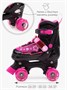 Ролики Amarobaby Glory раздвижные со светящимися колесами, черный/фуксия AB24-35GL/0925-26