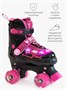Ролики Amarobaby Glory раздвижные со светящимися колесами, черный/фуксия AB24-35GL/0925-26