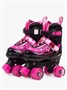 Ролики Amarobaby Glory раздвижные со светящимися колесами, черный/фуксия AB24-35GL/0925-26
