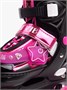 Ролики Amarobaby Glory раздвижные со светящимися колесами, черный/фуксия AB24-35GL/0925-26