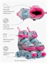 Ролики Amarobaby Wow раздвижные со светящимися колесами, розовые/голубые AB24-35WOW/1906-26