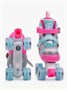 Ролики Amarobaby Wow раздвижные со светящимися колесами, розовые/голубые AB24-35WOW/1906-26