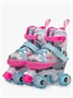 Ролики Amarobaby Wow раздвижные со светящимися колесами, розовые/голубые AB24-35WOW/1906-26