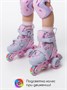 Ролики Amarobaby Glide раздвижные со светящимися колесами и защитой, фиолетовый/розовый AB23-35TN/2206-25