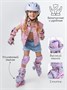 Ролики Amarobaby Glide раздвижные со светящимися колесами и защитой, фиолетовый/розовый AB23-35TN/2206-25