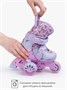 Ролики Amarobaby Glide раздвижные со светящимися колесами и защитой, фиолетовый/розовый AB23-35TN/2206-25