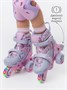 Ролики Amarobaby Glide раздвижные со светящимися колесами и защитой, фиолетовый/розовый AB23-35TN/2206-25