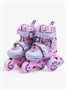 Ролики Amarobaby Glide раздвижные со светящимися колесами и защитой, фиолетовый/розовый AB23-35TN/2206-25