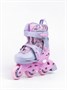 Ролики Amarobaby Glide раздвижные со светящимися колесами и защитой, фиолетовый/розовый AB23-35TN/2206-25