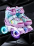 Ролики Amarobaby Disco раздвижные со светящимися колесами, фиолетовый AMARO-35Di-Pu-26