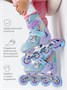 Ролики Amarobaby Rainbow раздвижные со светящимися колесами,мятный AMARO-35Rb-Mi-30