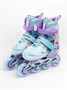 Ролики Amarobaby Rainbow раздвижные со светящимися колесами,мятный AMARO-35Rb-Mi-30