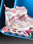 Ролики Amarobaby Unicorn раздвижные со светящимися колесами, розовые, размер 30-33 AMARO-35Uni-Pi-30