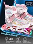Ролики Amarobaby Unicorn раздвижные со светящимися колесами, розовые, размер 30-33 AMARO-35Uni-Pi-30