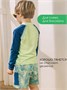 Костюм купальный для мальчика Amarobaby Surf (в наборе: шорты и лонгслив), оливковый/синий АВ-ODN26-41SF/4020-98