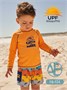 Костюм купальный солнцезащитный для мальчика Amarobaby Wave (шорты, лонгслив), оранжевый АВ-OD26-41WE/05-98