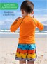 Костюм купальный солнцезащитный для мальчика Amarobaby Wave (шорты, лонгслив), оранжевый АВ-OD26-41WE/05-98