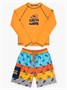 Костюм купальный солнцезащитный для мальчика Amarobaby Wave (шорты, лонгслив), оранжевый АВ-OD26-41WE/05-98