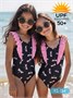 Купальник слитный для девочки Amarobaby Dragonfly, чёрный/розовый АВ-OD26-41DY/0906-92