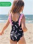 Купальник слитный для девочки Amarobaby Dragonfly, чёрный/розовый АВ-OD26-41DY/0906-92