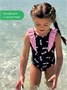 Купальник слитный для девочки Amarobaby Dragonfly, чёрный/розовый АВ-OD26-41DY/0906-92