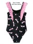Купальник слитный для девочки Amarobaby Dragonfly, чёрный/розовый АВ-OD26-41DY/0906-92