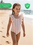 Купальник слитный для девочки Amarobaby Elegy, кремовый/розовый АВ-OD26-41EY/0206-92