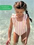Купальник слитный для девочки Amarobaby Elegy, кремовый/розовый АВ-OD26-41EY/0206-92
