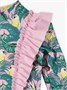 Купальник слитный для девочки на молнии с длинным рукавом  Amarobaby Tropic, розовый/зелёный АВ-OD26-41TC/0613-92