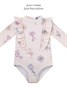 Купальник слитный для девочки на молнии с длинным рукавом Amarobaby Floral Symphony, молочный АВ-OD26-41FS/33-92