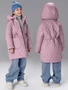 Пальто стёганое демисезонное Amarobaby PEARL, пудровый AB-OD26-PEARL29/27-122
