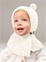 Шапка-шлем детская вязаная Amarobaby Bonny, зимняя, с утеплителем, молочный AB-OD25-BON16/33-38