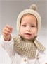 Шапка-шлем детская вязаная Amarobaby Bonny, зимняя, с утеплителем, бежевый AB-OD25-BON16/03-38