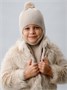 Шапка-балаклава детская вязаная Amarobaby Joy, демисезонная, бежевый AB-OD25-JY16/03-50