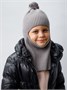 Шапка-балаклава детская вязаная Amarobaby Joy, демисезонная, серый AB-OD25-JY16/11-50