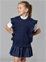 Жилет Amarobaby Pure Love School Vogue, вязаный, синий AB-OD25-PLSVG1001/20-122