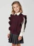 Жилет Amarobaby Pure Love School Vogue, вязаный, бордовый AB-OD25-PLSVG1001/08-122