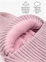 Шапка балаклава с меховым помпоном детская Amarobaby Pure Love Pompon вязаная, пудровый AB-OD24-PLPO16/27-50