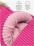 Шапка балаклава с меховым помпоном детская Amarobaby Pure Love Pompon вязаная, фуксия AB-OD24-PLPO16/25-50
