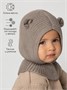 Шапка шлем с ушками мишки детская Amarobaby Pure Love Snug вязаная, коричневый AB-OD24-PLS16/12-44