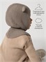 Шапка шлем с ушками мишки детская Amarobaby Pure Love Snug вязаная, коричневый AB-OD24-PLS16/12-44