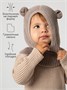 Шапка шлем с ушками мишки детская Amarobaby Pure Love Snug вязаная, коричневый AB-OD24-PLS16/12-44